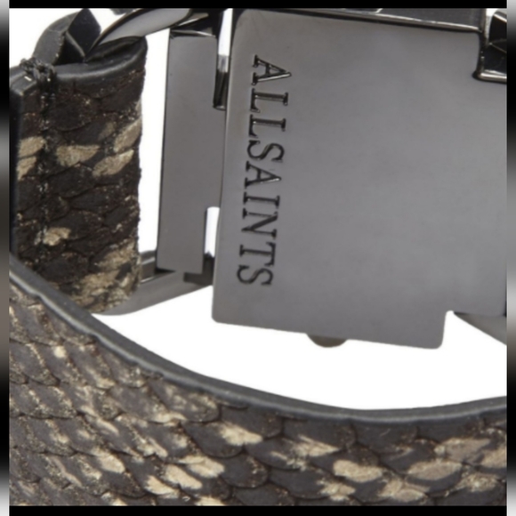BRAND NEW ALL SAINTS PYTHON LEATHER BRACELET - Picture 2 of 10